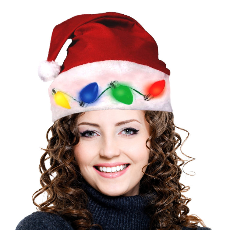 The Holiday Aisle® PMU Christmas Light Up Santa Hat Red/White with